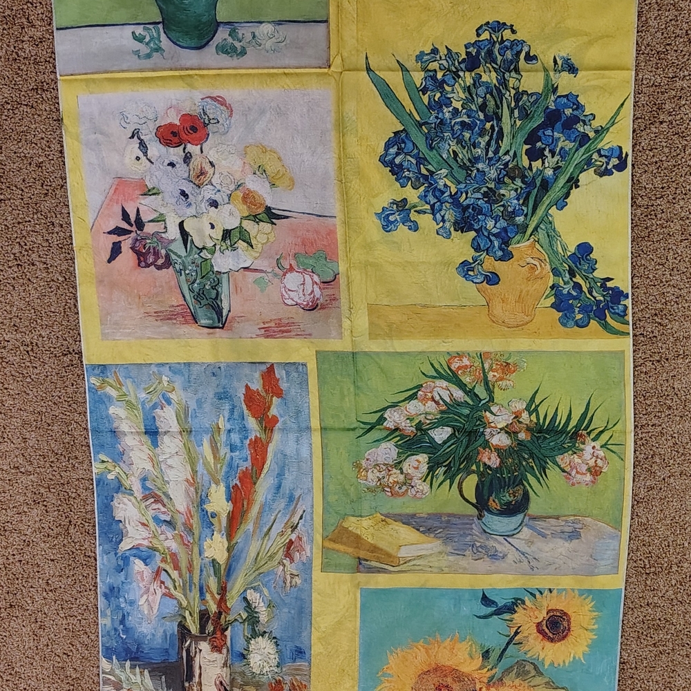Sunflowers Italian Silk 2 Sided Scarf Shawl - Picture 2 of 3